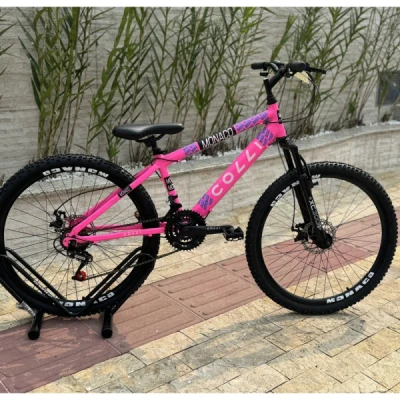 Bicicleta Aro 26 Aço Carbono Colli Monaco Cambio Rapidfire 3x7v, Susp. 26 XC UPTOWN (T13.5) - Rosa