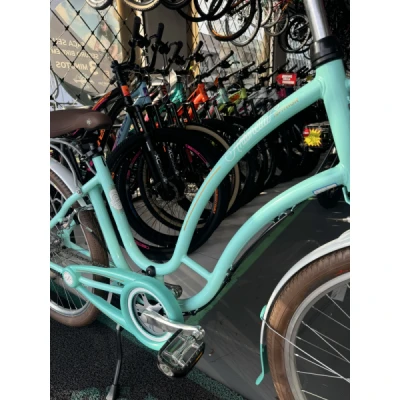 Bicicleta Aço Aro 26 Nathor Antonella Femn, 3vel Shimano Nexus, Freio V-Brake Alumínio, Garfo Rígido com Cesta, Campainha e Espelho Retrovisor – Verde Água