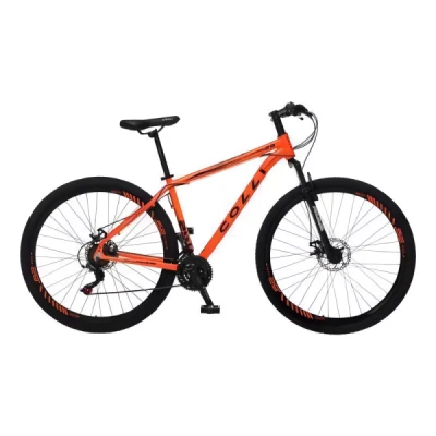 Bicicleta Alumínio Aro 29 Colli High Performance Alavancas e Cambios Shimano  21 Velocidades Quadro 18" - Laranja neon com preto