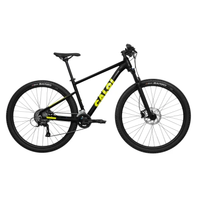 Bicicleta Alumínio Aro 29 Caloi Explorer Sport Shimano Acera 16 Velocidades Quadro 19" 2024 - Preto com Amarelo