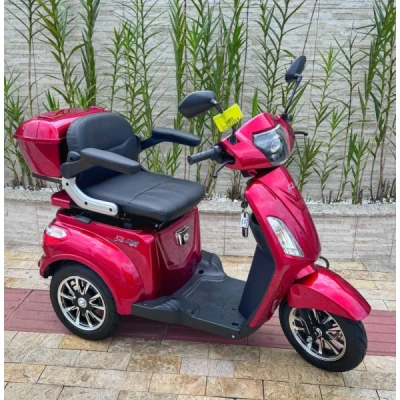 Triciclo Elétrico Duos Eko-10, Bateria 1000w 60v, capacidade 150kg, velocidade máxima 25kh/h, autonomia 45km, com ré, farol de LED, bagageiro, chave com alarme - Vermelho