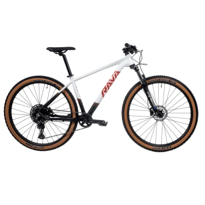 Bicicleta Aro 29 Alumínio Rava Nazca, Shimano Deore 12v, Garfo Suspensão SR Suntour XCM Boost, Nacional, Quadro 19 - Branco Com Preto