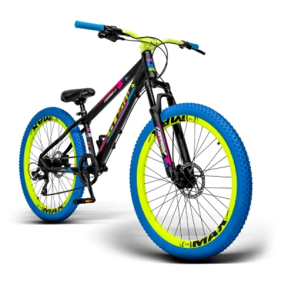 Bicicleta Aro 26 GTSM-1 Freeride New Lite T.13, Shimano 7 velocidades, Freio Disco Hidráulico GTS - Preto