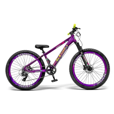 Bicicleta Aro 26 GTSM-1 Freeride New Lite T.13, Shimano 7 velocidades, Freio Disco Hidráulico GTS - Roxo