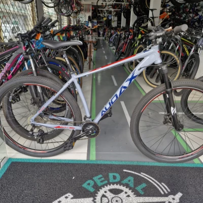 Bicicleta Alumínio Aro 29 Audax Havok TX Shimano Tourney/ Altus 16 Velocidades, Freio Hidraulíco, Garfo de Suspensão com Trava no Guidão, Quadro 17.0" ano 2022 - Cinza