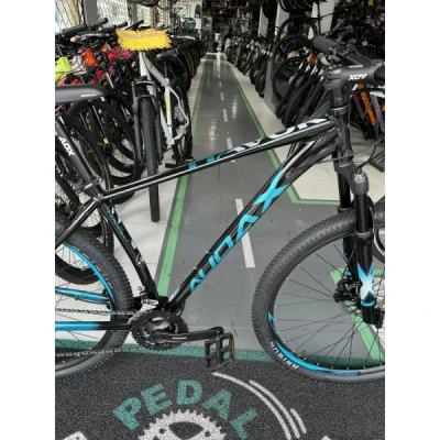 Bicicleta Alumínio Aro 29 Audax Havok SX Kit Shimano 21 Velocidades, Freio Hidraulíco, Garfo de Suspensão com Trava no Guidão, Quadro 19" ano 2024 - Preto com Verde