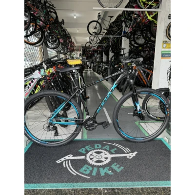 Bicicleta Alumínio Aro 29 Audax Havok SX Kit Shimano 21 Velocidades, Freio Hidraulíco, Garfo de Suspensão com Trava no Guidão, Quadro 19" ano 2024 - Preto com Verde